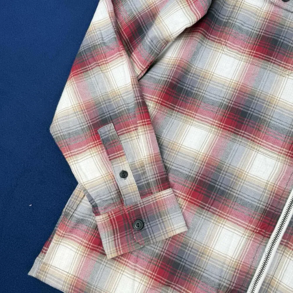 Roots Plaid Zip Hoodie Jacket Men Sz L Flannel Shirt Canada Cabincore Heritage - Picture 9 of 9